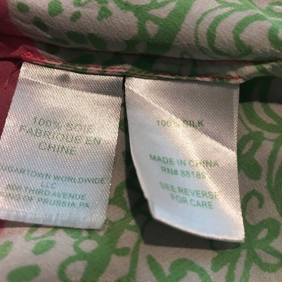 Lilly Pulitzer 100% Silk Riviera Gold Chain Halter Blouse Size Small Pink/Green - Picture 11 of 13